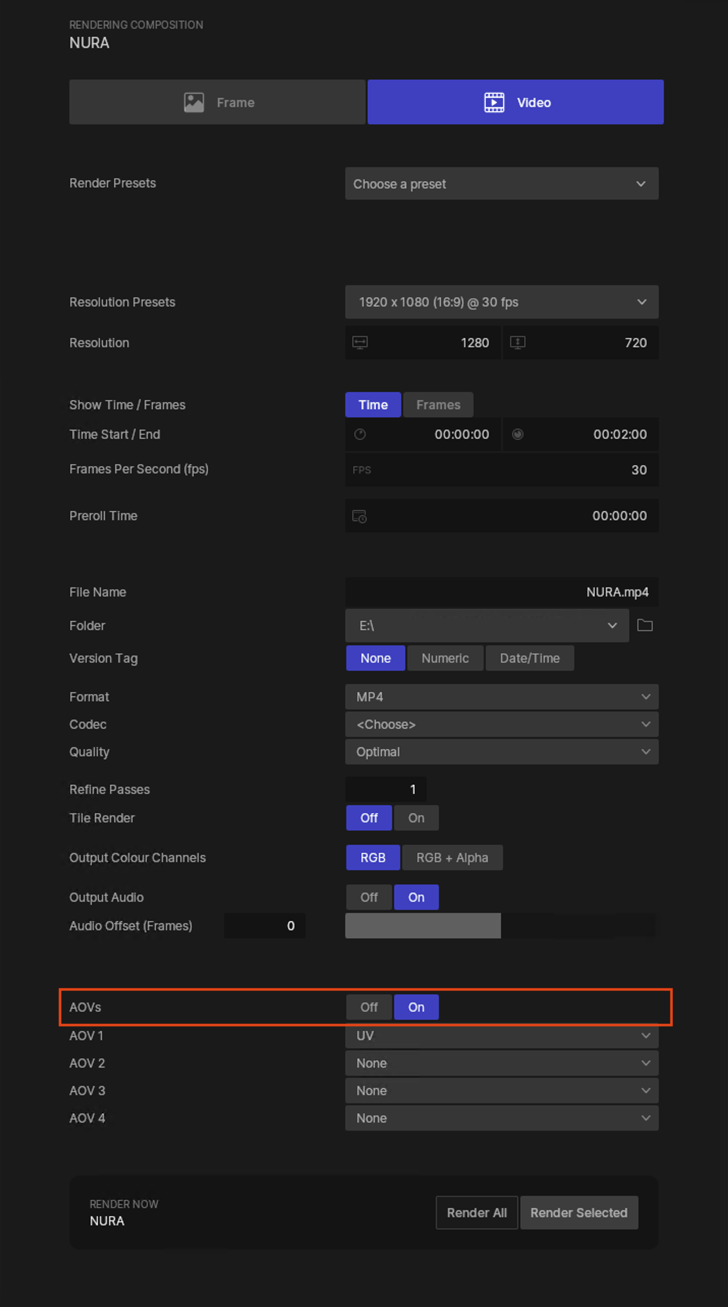 How to Output AOVs